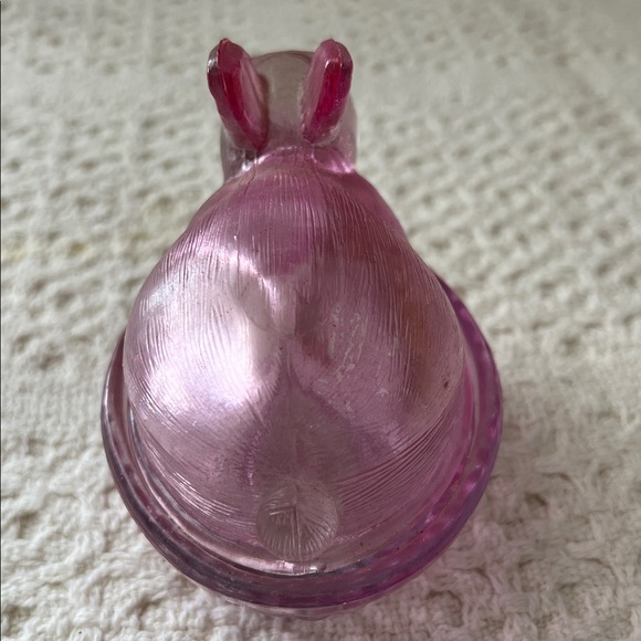 Pink Glass Rabbit Candy Dish - Picture 4 of 8